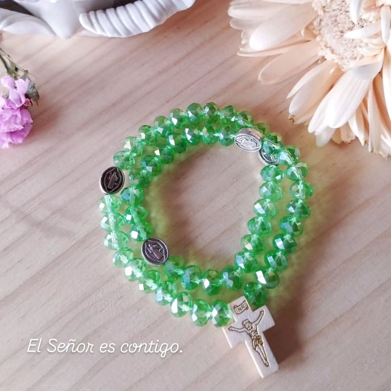 Denario elástico verde tornasol