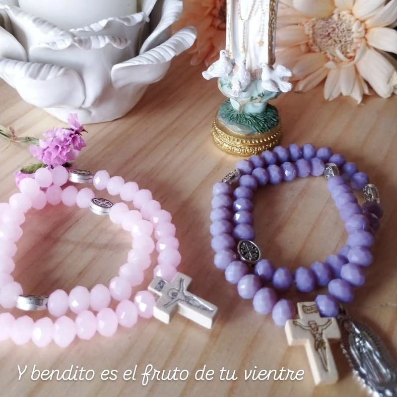 Dúo de denarios rosa y lila
